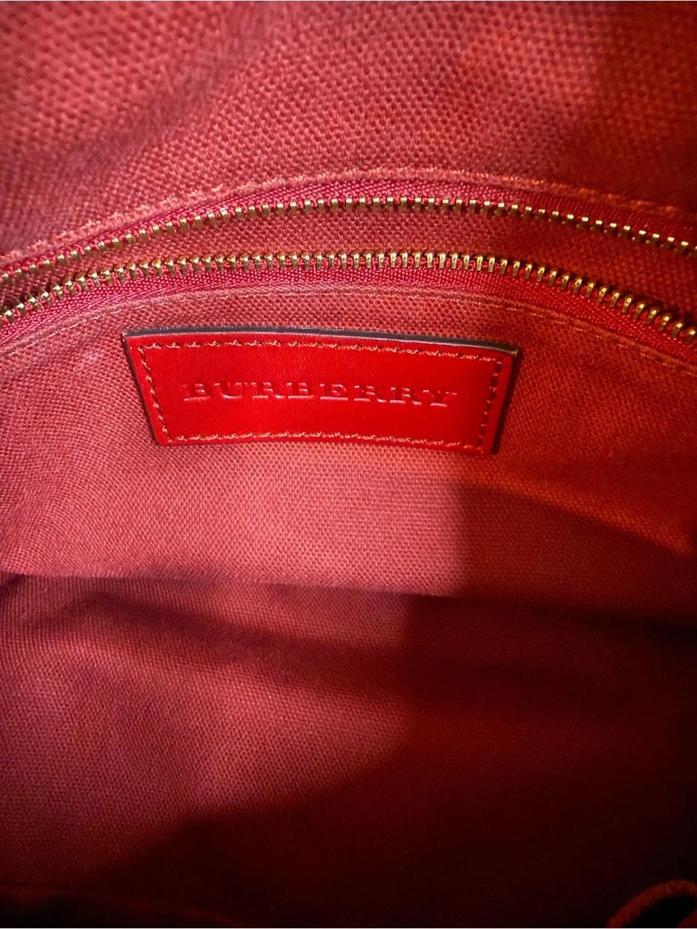 Burberry Haymarket Check Small Blaze Satchel – Military Red